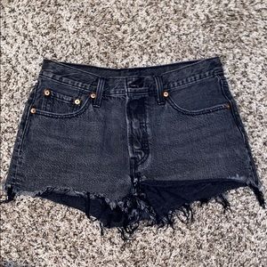 Distressed Black Levi Shorts